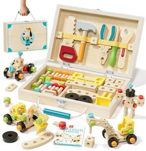 lot 17257 image: Lehoo Castle Kids Tool Set with Toolbox, Wooden Toys for 3 4 5 Years Old Boy Birthday Gift, Construction Play Tools, STEM Learning Toys for Preschooler, Pretend Play Gifts for Christmas