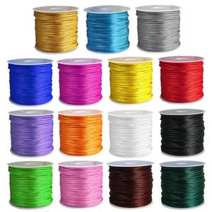 lot 17258 image: Ewparts 15 Rolls Satin Nylon String for Bracelets Making 1.5mm Satin Rattail Cord for Beading, Kumihimo,Necklace,Macrame Craft, Keychains Lanyards, Jewelry Making,Bracelet Silk String