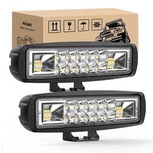 lot 17265 image: Nilight LED Pods 2PCS 6 Inch 60W Flood Spot Beam Combo Light Bar Driving Fog Off Road Lighting 12V 24V for Trucks UTV ATV Marine Boat Golf Cart Trailer