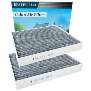 lot 17285 image: BESTWELL4U 2 Pcs BW727 Cabin Air Filter for Hyundai Elantra Sonata Tucson Santa Fe KIA Sorento K5 Sportage with Carbon