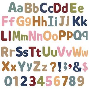lot 18172 image: 5 Inch Bulletin Board Letters Alphabet Numbers Combo Set Boho Punctuation Letter Cutouts for Bulletin Board Classroom Wall Display Home Decor