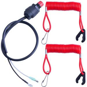lot 18178 image: MWMNUN Universal Boat Outboard Lanyard Engine Motor Kill Urgent Stop SwitchSafety Lanyard Tether Cord 2 pcs Compatible with YamahaTohatsu Honda Outboard Motors, ATV Boat Bike