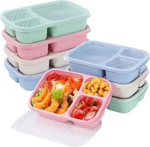 lot 9452 image: 8pk Quartered Lunch Bentos and Lids