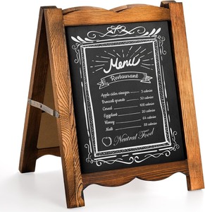 lot 10421 image: Tosnail 11 x 14 Framed Tabletop Chalkboard Signs, Double-Sided Chalk Board Magnet Board, Decorative Bulletin Boards, Rustic Wooden Blackboard, Small Menu Board for Home, Kitchen, Crafts, Party Decor