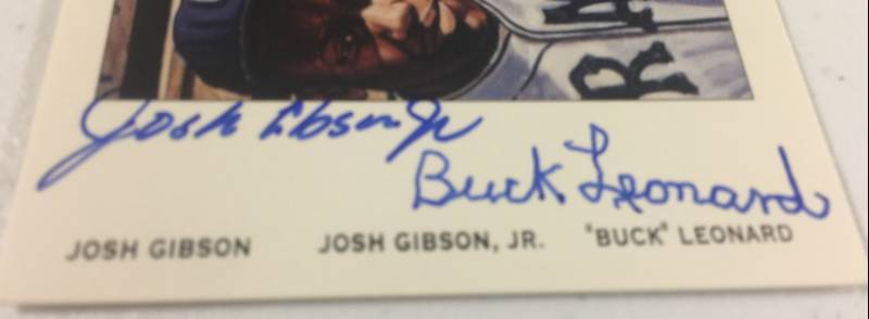 Limited Edition Josh Gibson Jr & Buck Leonard Signed Postcard