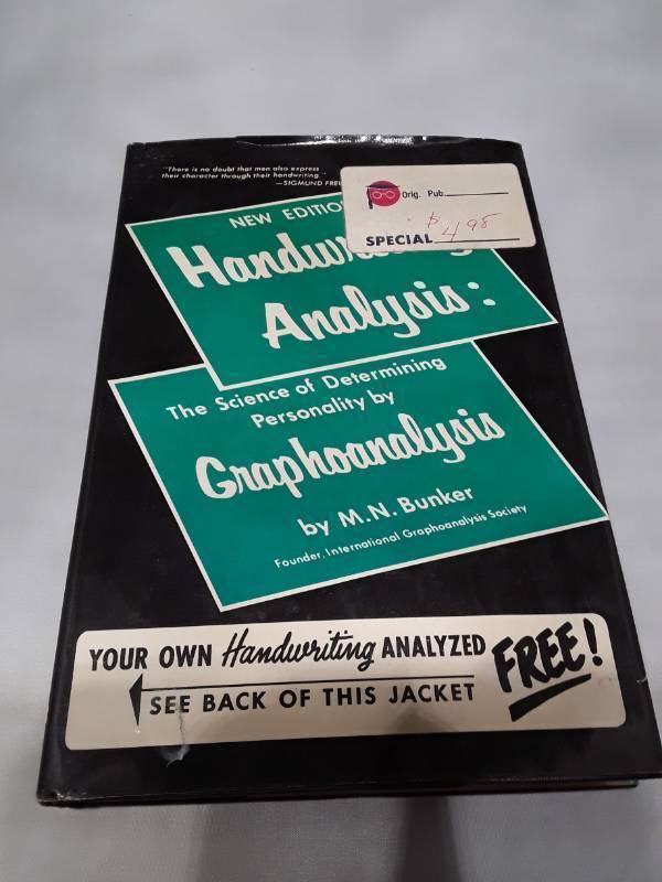 lot 10590 image: 1979 Handwriting Analysis Book by M.N. Bunker - New Edition