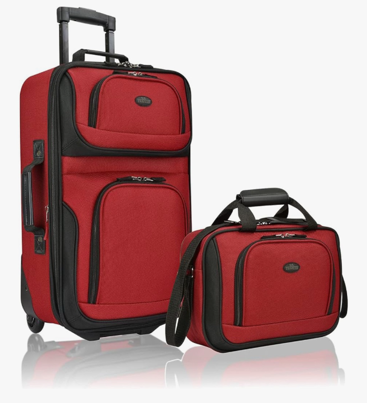lot 9991 image: Protege Red Rolling Luggage Suitcase set - Retail $25