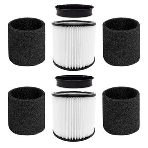 lot 996 image: CERO 90304 Replacement Filter for Shop Vac 90304, 90350, 90333, 90585, 5 Gallon and Above WetDry Vacuum Cleaners (2 Replacement Filter2 Lids4 Foam Sleeve Filters)