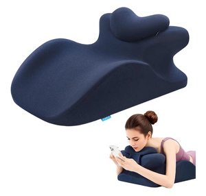 lot 1022 image: Memory Foam Ergonomic Wedge Pillow, Prone Pillow for Sleeping, Reading Pillow for Bed, Ergonomic Support for Back Pain, Acid Reflux & Sitting Up, Ideal for Massage, with Removable Cover