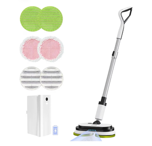 lot 1033 image: EOUS Cordless Electric Mop, Floor Cleaner with LED Headlight & Water Sprayer, Up to 60 Mins Detachable Battery, Dual-Motor Powerful Spin Mop, 300ML Water Tank for Multi-Surface, Self-Propelled