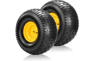 lot 1039 image: 2PCS 20x10.00-8 Tubeless Lawn Mower Tire and Wheel, 34 Borehole, and 316 Keyway, 3.5 Offset Hub, 4 Ply��Replacement 20x10-8nhs Riding Lawn Mower and Tractor Rear Tire and Wheel Assemblies