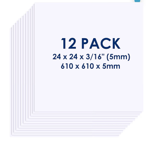 lot 1049 image: Foam Board 24 x 24 x 316 (5mm) - 12 Pack - White Poster Board, Acid Free, Double Sided, Rigid, Sign Board Foamboard for Mounting, Crafts, Paintings Prints, Art, Display, Presentation and Projects