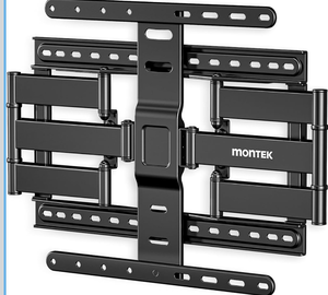 lot 1061 image: monTEK 1.1 Ultra Slim TV Wall Mount for 37-75 Inch TVs, 132lbs Heavy Duty, 4X Weight Tested, Full Motion Articulating Bracket, Max VESA 400x400mm, Fits 1618 Studs