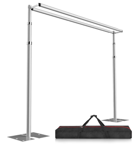 lot 1071 image: EMART Backdrop Stand Heavy Duty 10x10Ft, Double Crossbar Pipe and Drape Photo Background Support Kit, Adjustable Metal Frame with Flat Base for Wedding Birthday Party Decoration
