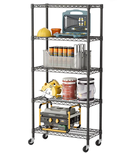 lot 1073 image: SINGAYE Garage Heavy Duty Shelving Unit Kitchen Pantry Close Home Organizers and Storage Bathroom Shelf Laundry Room Organization Industrial Book Metal Wire Adjustable Shelves