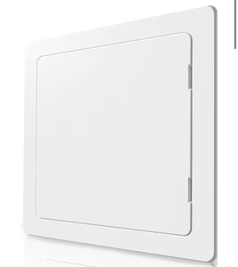 lot 1077 image: Access Panel for Drywall - 18 x 18 inch - Wall Hole Cover - Access Door - Plumbing Access Panel for Drywall - Heavy Durable Plastic White (chip on corner)