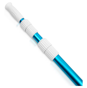 lot 1080 image: POOLWHALE Premium 15 Foot Telescopic Swimming Pool Pole, Adjustable 3 Piece Extendable Pool Cleaning Pole, Blue Anodized Aluminum - for Skimmer Nets, Vacuum Heads and Brushesx