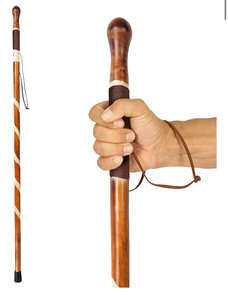 lot 1097 image: Vive Wooden Walking Stick - Willow Cane for Seniors Hiking & Balance - Heavy Duty Carved Twisted Wood Sticks for Men & Women - Stylish Support Pole for Outdoor Trekking & Weight Bearing