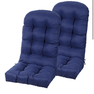 lot 1103 image: Adirondack Chair Cushions Set of 2, High Back Patio Chair Cushions 48 x 19.7 x 4.7 Inch, IndoorOutdoor Thickened Rocking Chair Cushion, Fade-Resistant & Waterproof (Dark Blue)