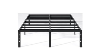 lot 1111 image: NEW JETO Metal Bed Frame,Queen Size Bed Frame with Storage Space,Heavy Duty Sturdy Mattress Foundation,Easy Assembly,No Box Spring Needed, Black,14 Inch,Queen
