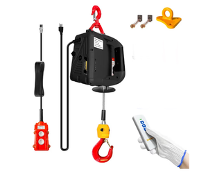 lot 1112 image: Power Electric Portable Hoist Winch 1100LBS, 3 in 1 Electric Cable Hoist 110V 25 FT with Lifting Strap, Electric Hoist Lift Ceiling Winch for Lifting Towing