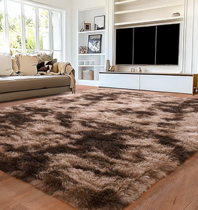 lot 1120 image: 6x6 Area Rugs for Living Room, Ultra Soft Fluffy Large Shaggy Rug Carpet for Bedroom, Non-Slip Fuzzy Plush Rugs for Nursery Boys Girls Kids Room Modern Indoor Home Decor, Tie Dyed Brown
