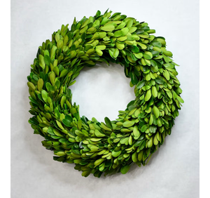 lot 1124 image: Set of Two (2) Boxwood Wreath 14 inch Preserved Nature Boxwood Wreath Home Decor Stay Fresh for Years for Door Wall Window Party D�cor Spring Summer Fresh Green Wreath