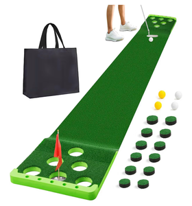 lot 1139 image: Golf Putting Game Set with Front Border for Indoor & Outdoor,Golf Putting Green Mat Include 4 Balls,1 Portable Bag,2 Flags&Cups,Practice Training Aid for Backyard,Party,Office