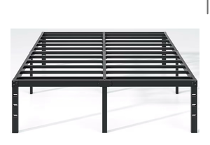 lot 1177 image: Metal Bed Frame,Queen Size Bed Frame with Storage Space,Heavy Duty Sturdy Mattress Foundation,Easy Assembly,No Box Spring Needed, Black,14 Inch,Queen