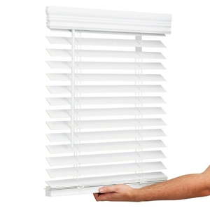 lot 1210 image: Lotus & Windoware Cordless 2  Faux Wood Room Darkening Horizontal Blind  34.5  W x 60  L  Bright White  Embossed