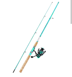 lot 1212 image: Sougayilang Fishing Rod and Reel Combo, 2-Piece 5-Foot 6-Inch Graphite & Fiberglass Rod, Durable and Strong, Quickset Anti-Reverse Fishing Reel (1Pack)