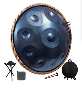 lot 1223 image: Handpan Drum 22 Inch for Adults,D Minor Kurd 10 Notes - 440Hz Professional Hand Pan,Handpan Instrument,Hand Drum (Blue)