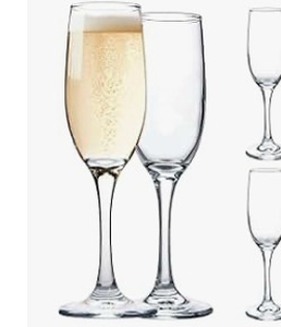 lot 9988 image: Mixed Pack (20ct wcase) of Glass Champagne Flutes, beer, Goblets)