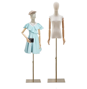 lot 1251 image: Female Dress Form Mannequin, Women Torso for Sewing, Clothes Display Mannequin Body with Gold 55-80 Adjustable Height Stand, Detachable Head, Arm Hands, for Clothing Jewelry