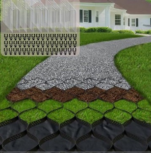 lot 1264 image: 2 Thick Gravel Ground Grid 16.5ft x 33ft - Geo Grid Driveway Stabilization Grids, Gravel Retainer Grid 1885 LBS Per Sq ft, Geocell Geogrid for Walkway Driving RV Parking Slopes and Garden
