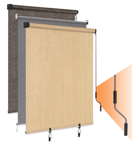 lot 1278 image: HOMEDEMO Outdoor Roller Shades for Patio, 6 x 6(WxH) Khaki Roll up Shade for Outside��Sun Roller Shade Cloth Roll Blinds Cordless Waterproof for Porch Gazebo Pergola Balcony Backyard
