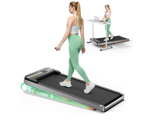 lot 1282 image: Walking Pad Portable Under Desk Treadmill with Incline 2.5HP for Home Office 265 lbs Capacity Remote Control LED