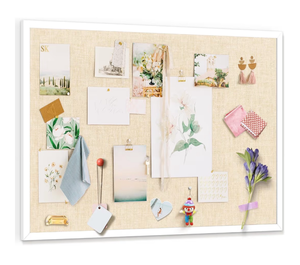 lot 1306 image: Miratino Large Bulletin Board, 36 inchesx 24inches White Cork Boards for Walls with Frame, Pin Display Board Vision Board for Home School Office Decor
