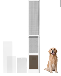 lot 1310 image: Dog Door for Sliding Glass Door Insert, Height Adjustable from 44 to 84