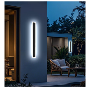lot 1317 image: Long Outdoor Wall Lights 2 Pack 31.5 Inch Modern LED Exterior Lighting 3000K-6000K Dimmable Outdoor Wall Sconces IP65 Waterproof Rectangular Black Lighting Fixture for Porch Garage