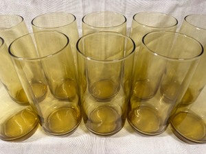 lot 57 image: Vintage Amber Water Glasses