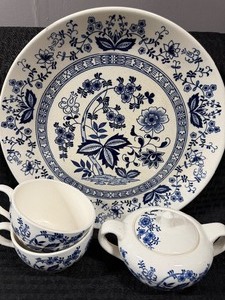 lot 123 image: Large Vintage Platter, Teacups and Sugar Dish Marked Japan