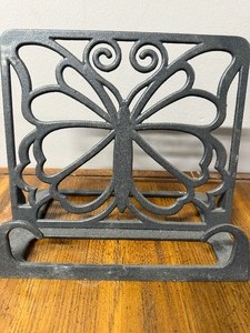lot 908 image: Cast Iron Butterfly Cook Book Holder