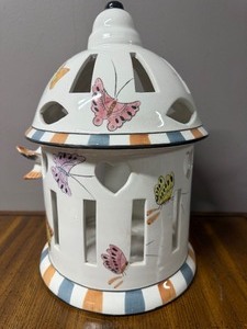 lot 916 image: Large Ceramic Birdhouse or Candle Holder