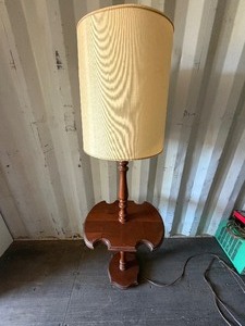 lot 164 image: Floor Lamp w Drop Leaf Table, Has Damage Please See Pictures