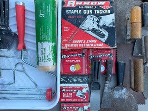 lot 402 image: Painting Supplies, Stapler, Staples, Scrapers
