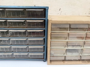 lot 407 image: Shop Organizers w Misc Hardware in Drawers