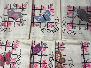 lot 137 image: Vintage Days of the Week Hand Towels