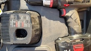 lot 421 image: Craftsman Drill, (2) Batteries and Charger in Case, Tested and Works