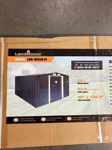 lot 2095 image: (LHR-MS0810) LandHonor - 8ft x 10ft Metal Shed - Unused